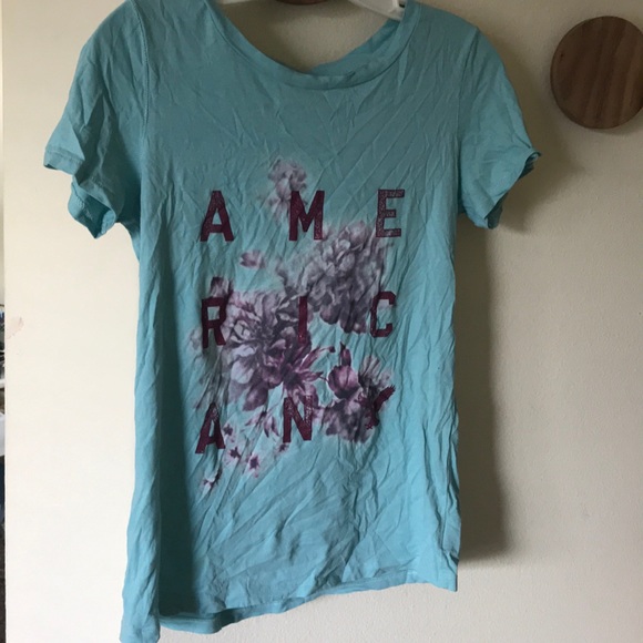 American Eagle ‘ American’ tee shirt! Light blue! - Picture 1 of 2